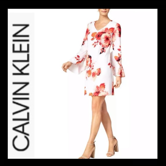 Calvin Klein Dresses & Skirts - NWT CALVIN KLEIN Floral Bell Sleeve Dress